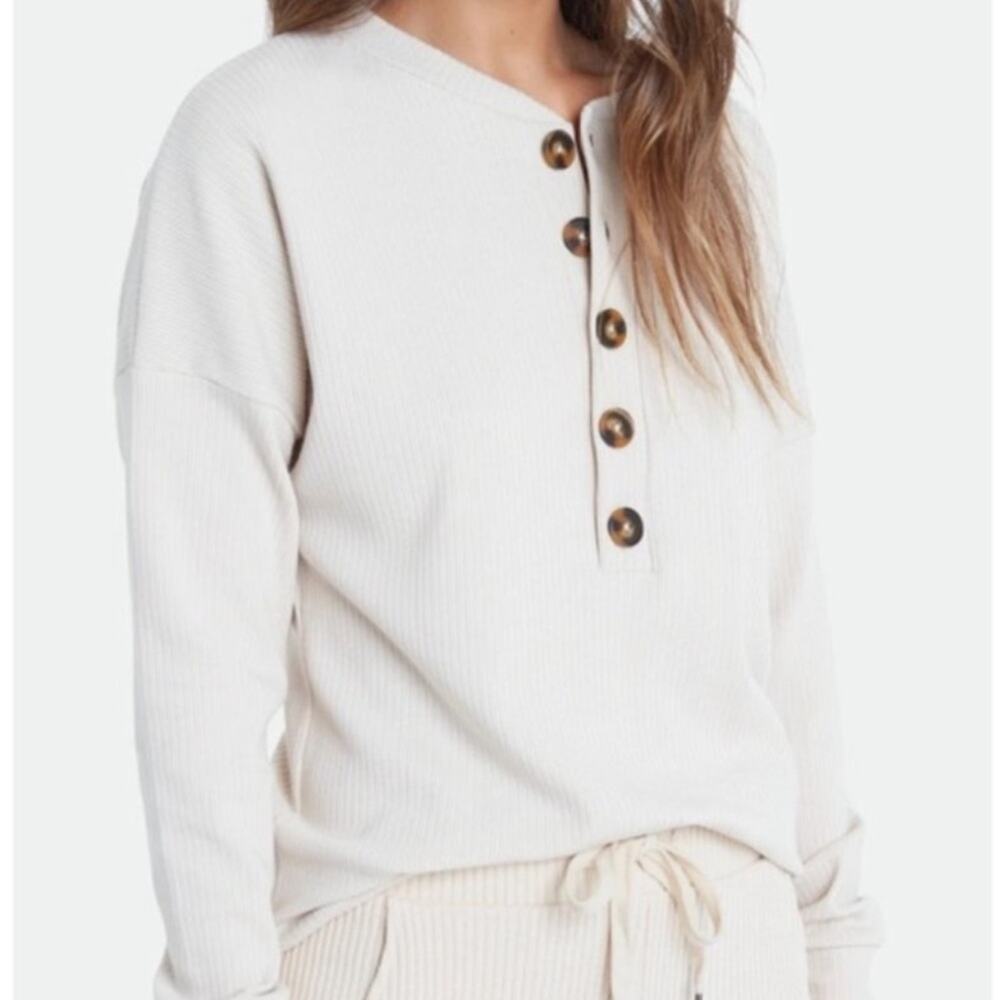 LETT Kruger Ribbed Cotton Knit Top Tan Women’s Size XS NWT